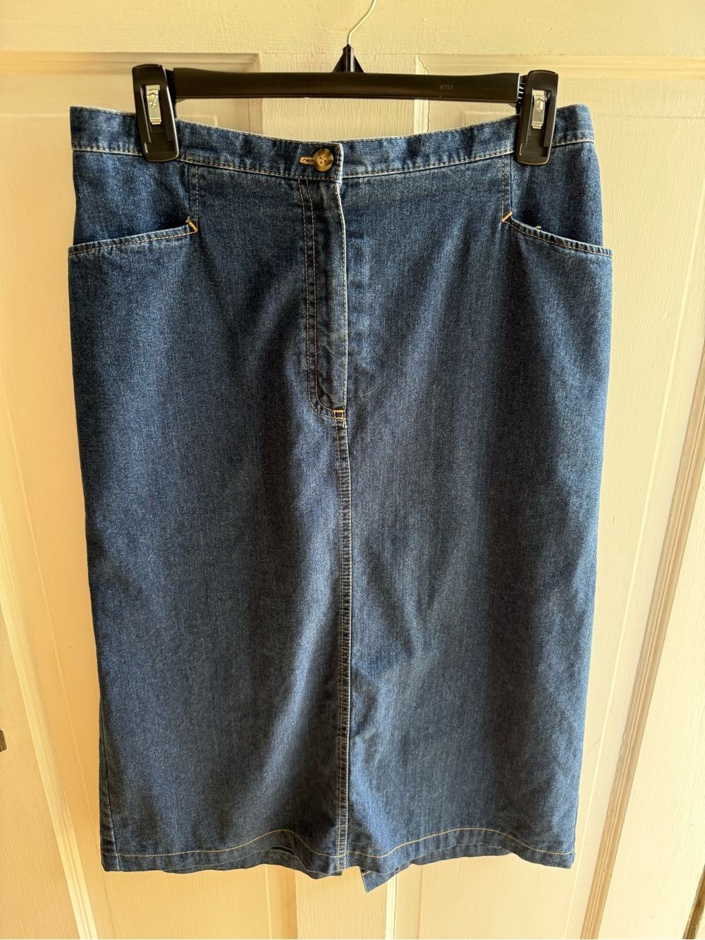 Koret Dark Blue Denim Elastic-Waist Skirt 12 Petite
